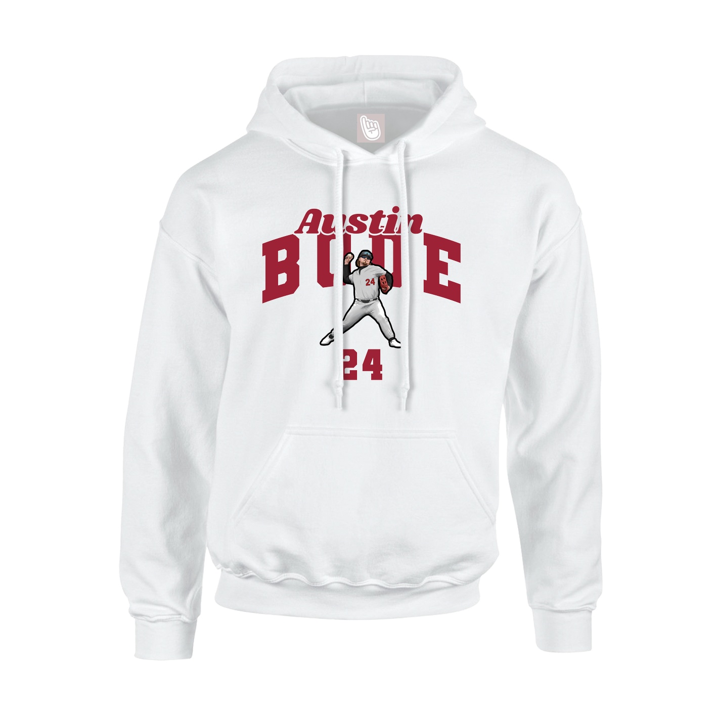Youth Hoodie — Signature Arch in White