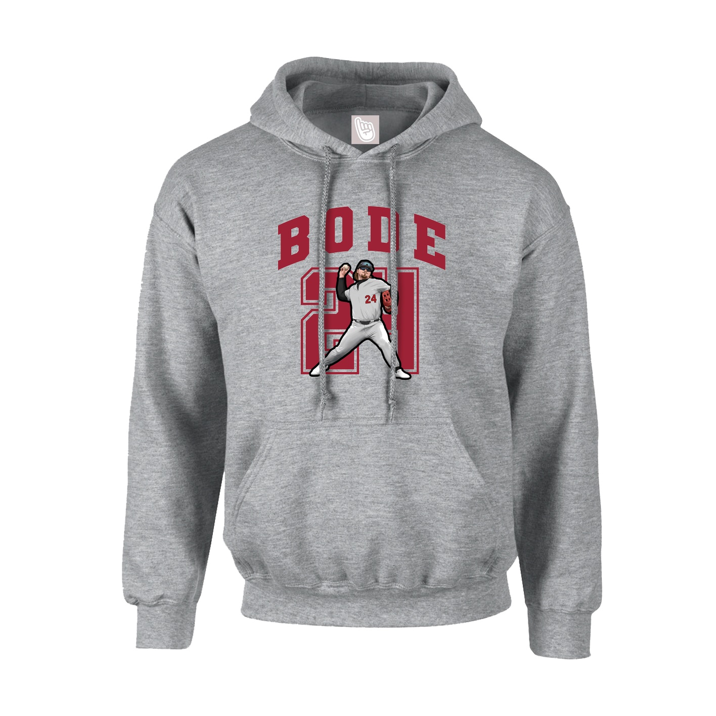 Youth Hoodie — Number in Grey