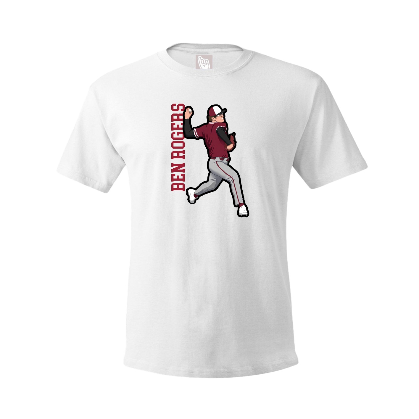 Tee — Name Vertical in White