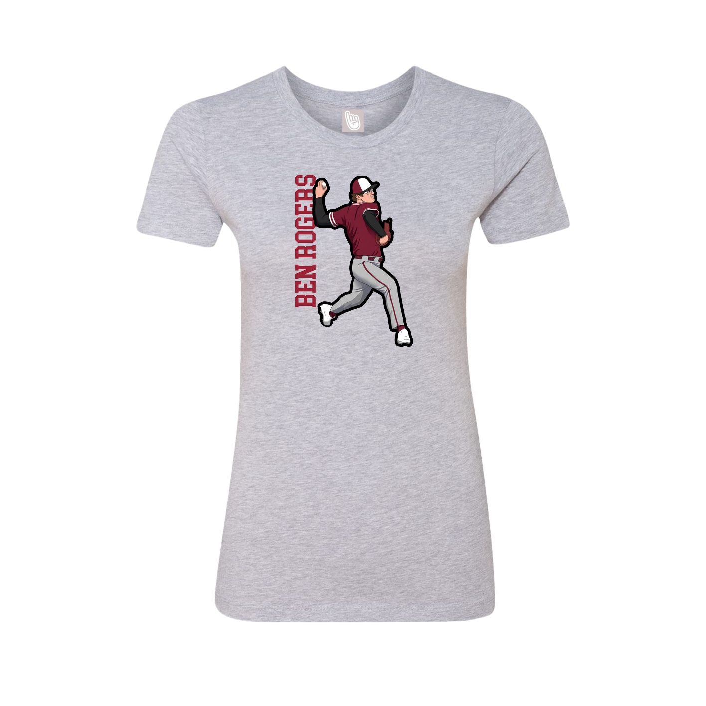 Womens Tee — Name Vertical in Grey