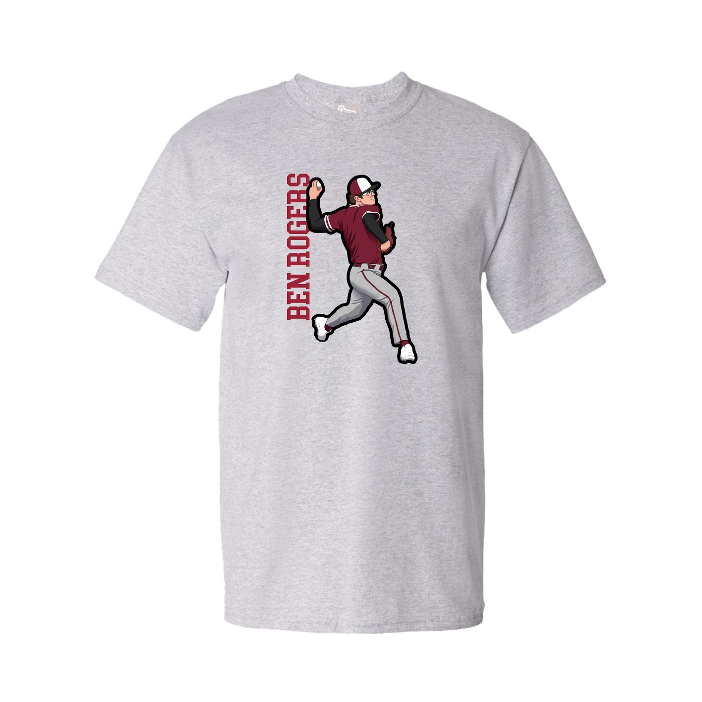 Youth Tee — Name Vertical in Grey