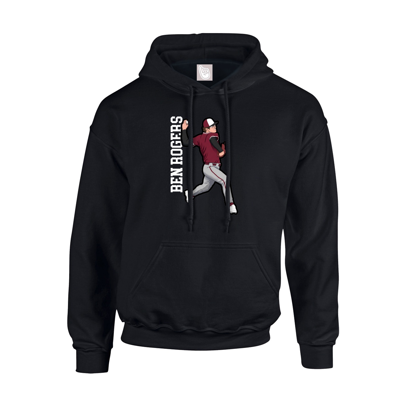 Youth Hoodie — Name Vertical in Black
