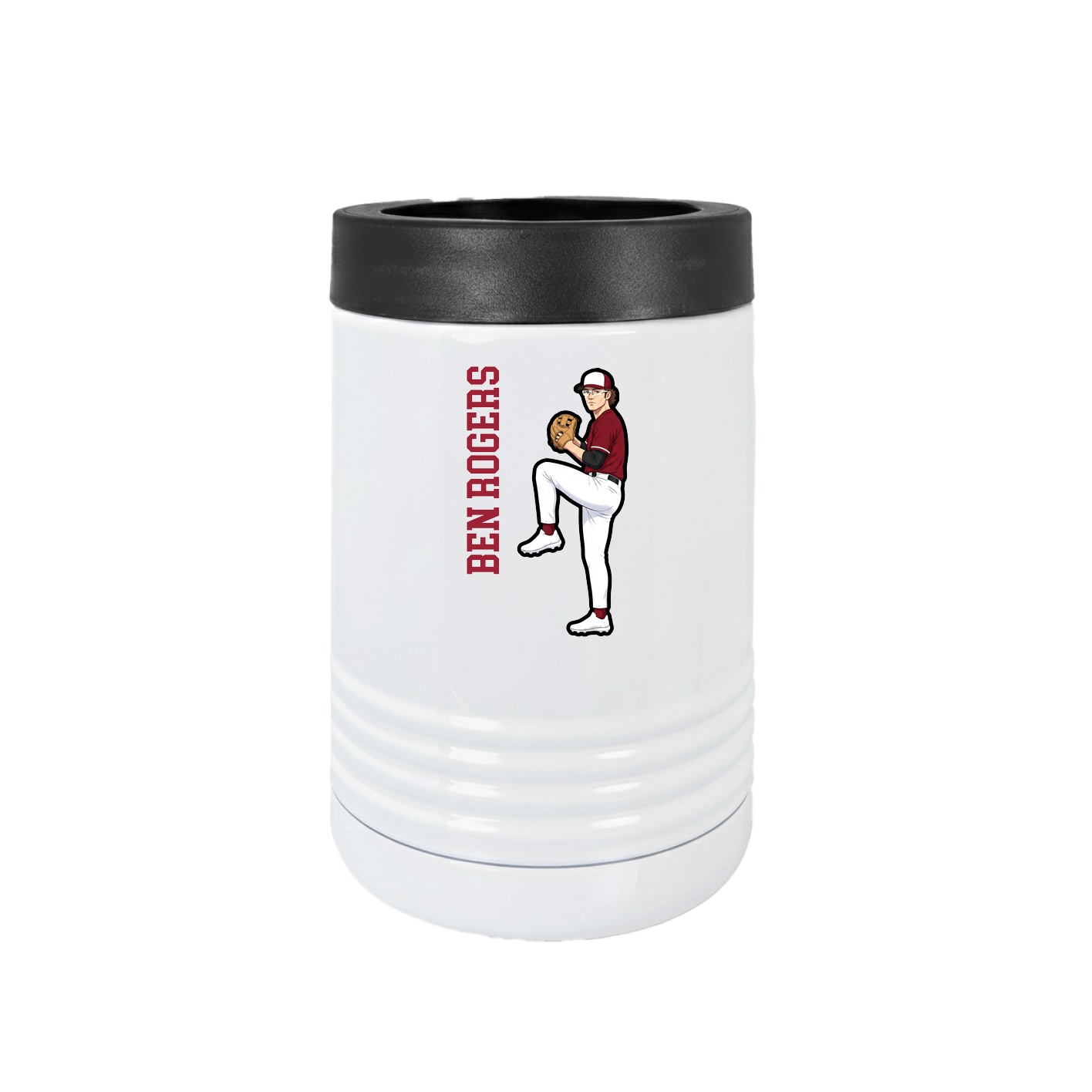 Beverage Holder — Name Vertical in White