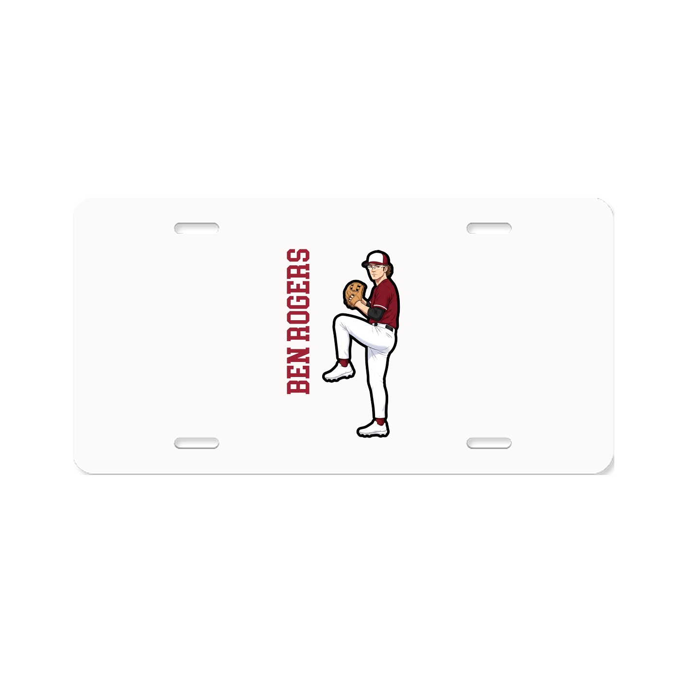 License Plate — Name Vertical in Classic