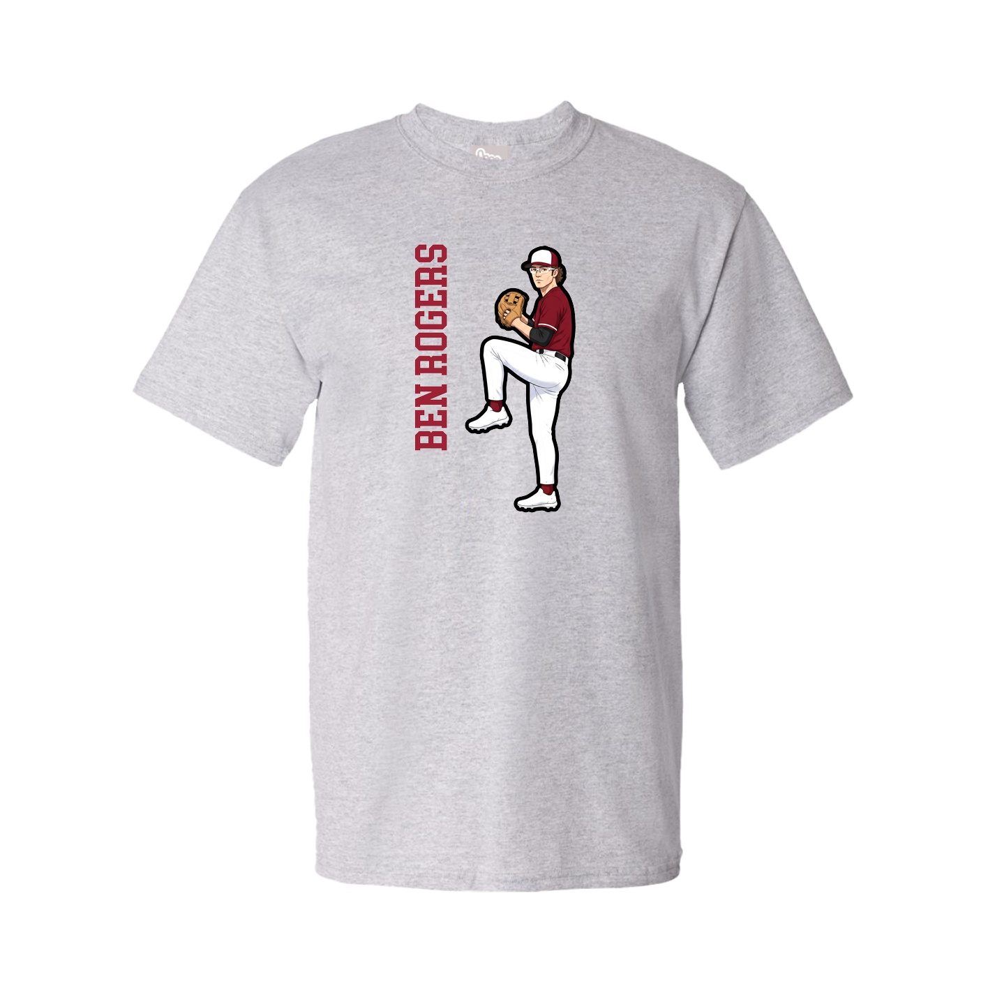 Tee — Name Vertical in Grey