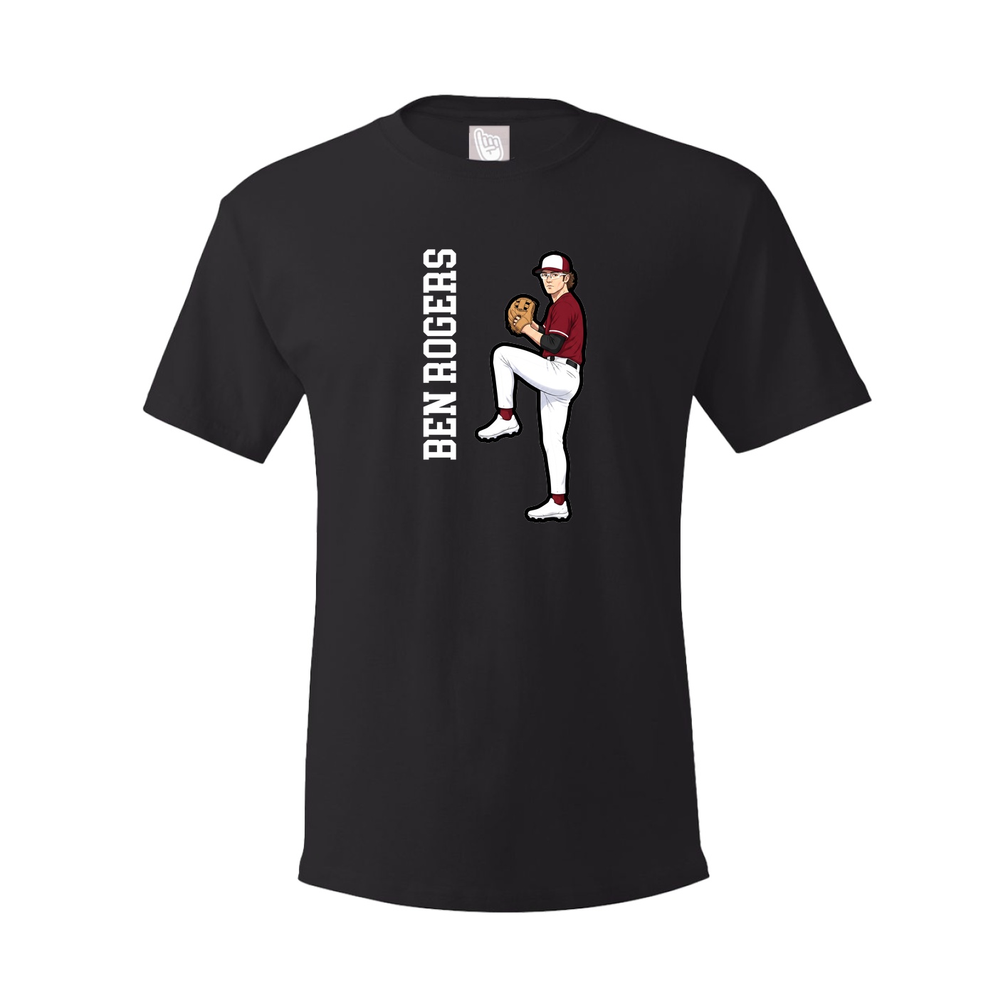 Youth Tee — Name Vertical in Black