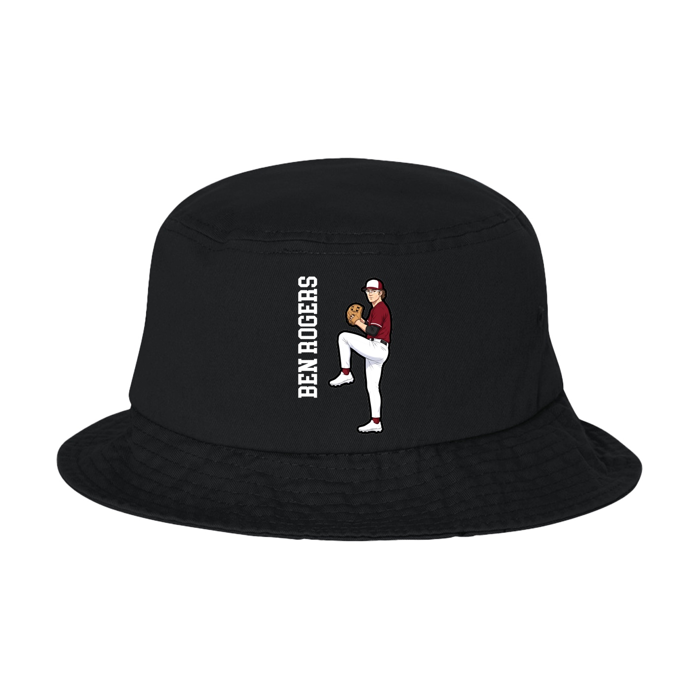 Bucket Cap — Name Vertical in Black