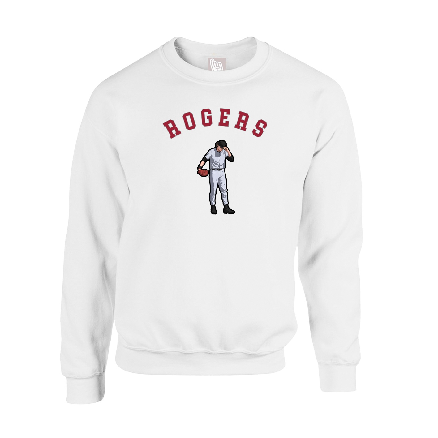 Fleece Crew — Shirsey Arch in White