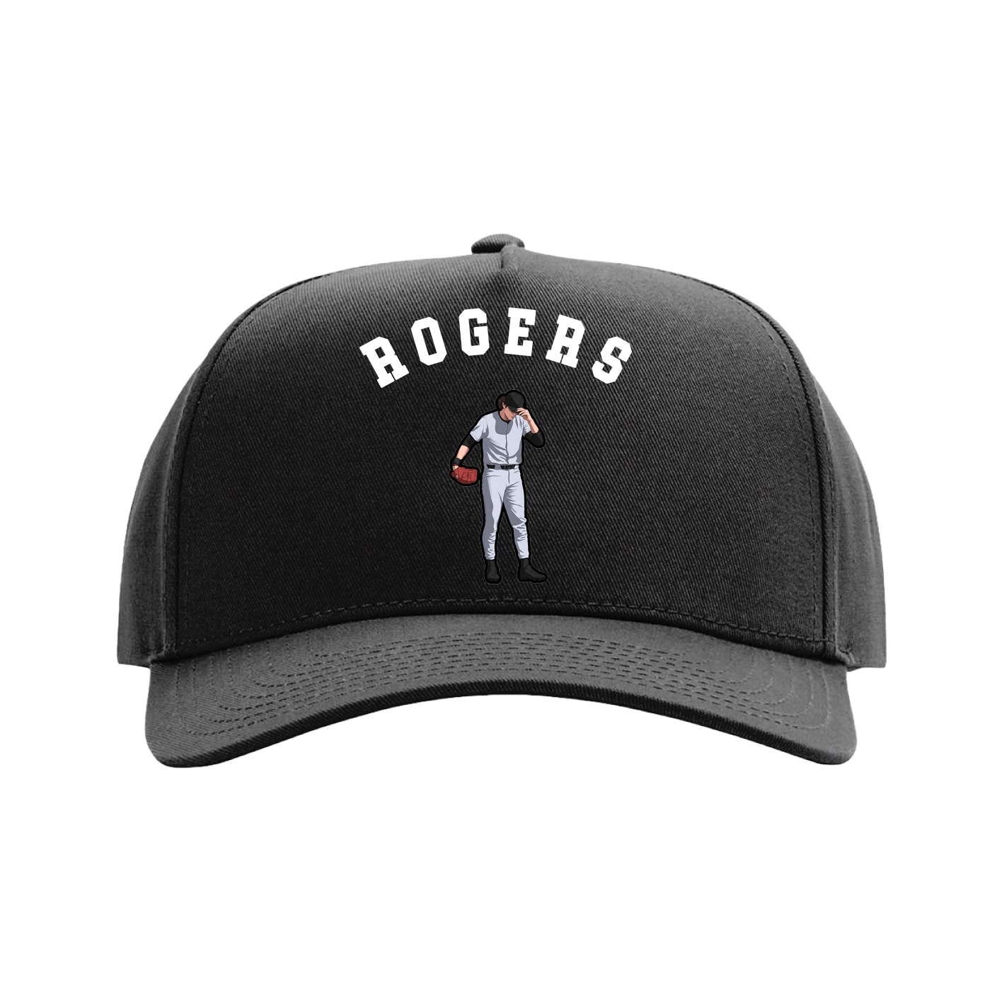 Full Fabric Five-Panel Champ Cap — Shirsey Arch in Black