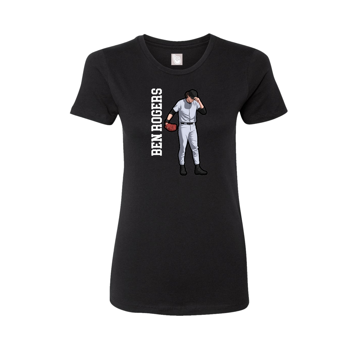 Womens Tee — Name Vertical in Black