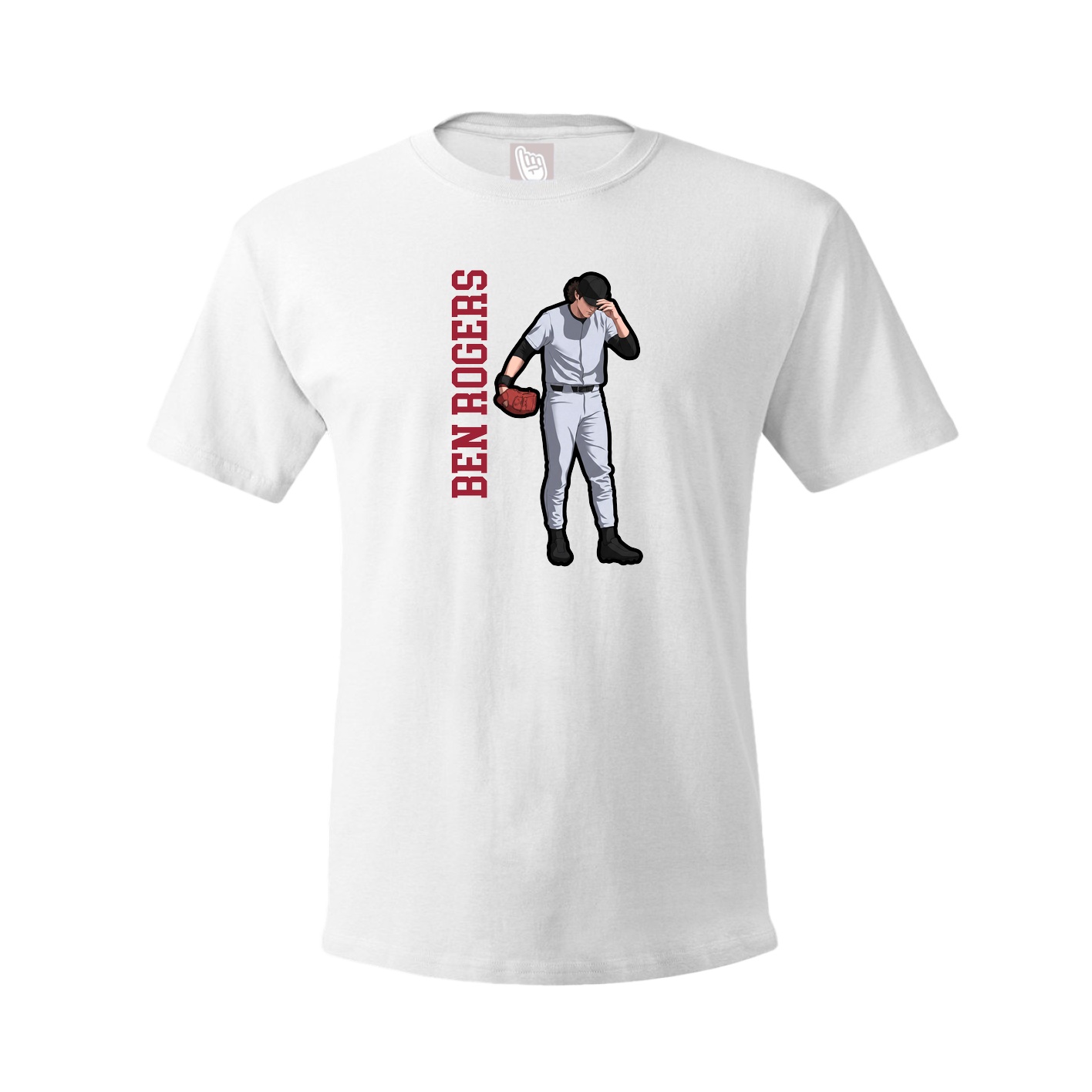 Youth Tee — Name Vertical in White