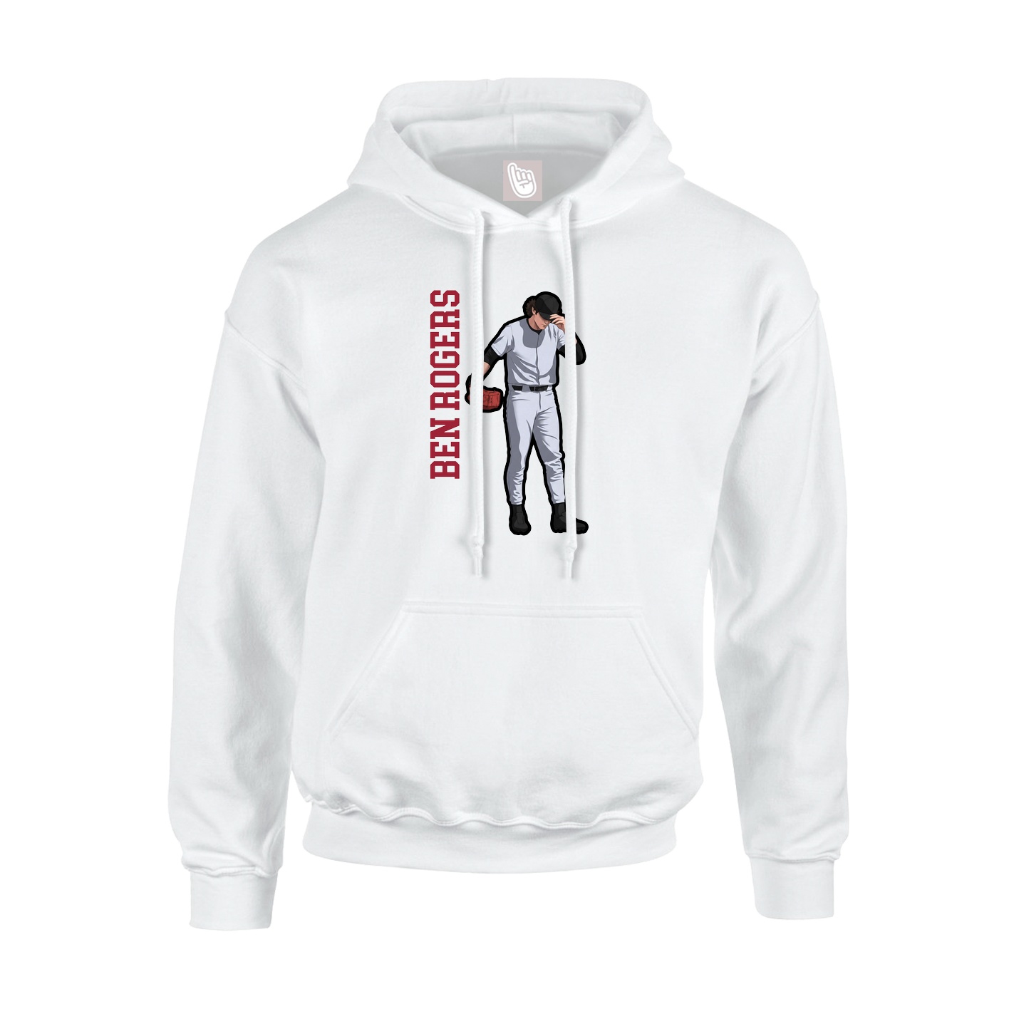 Hoodie — Name Vertical in White