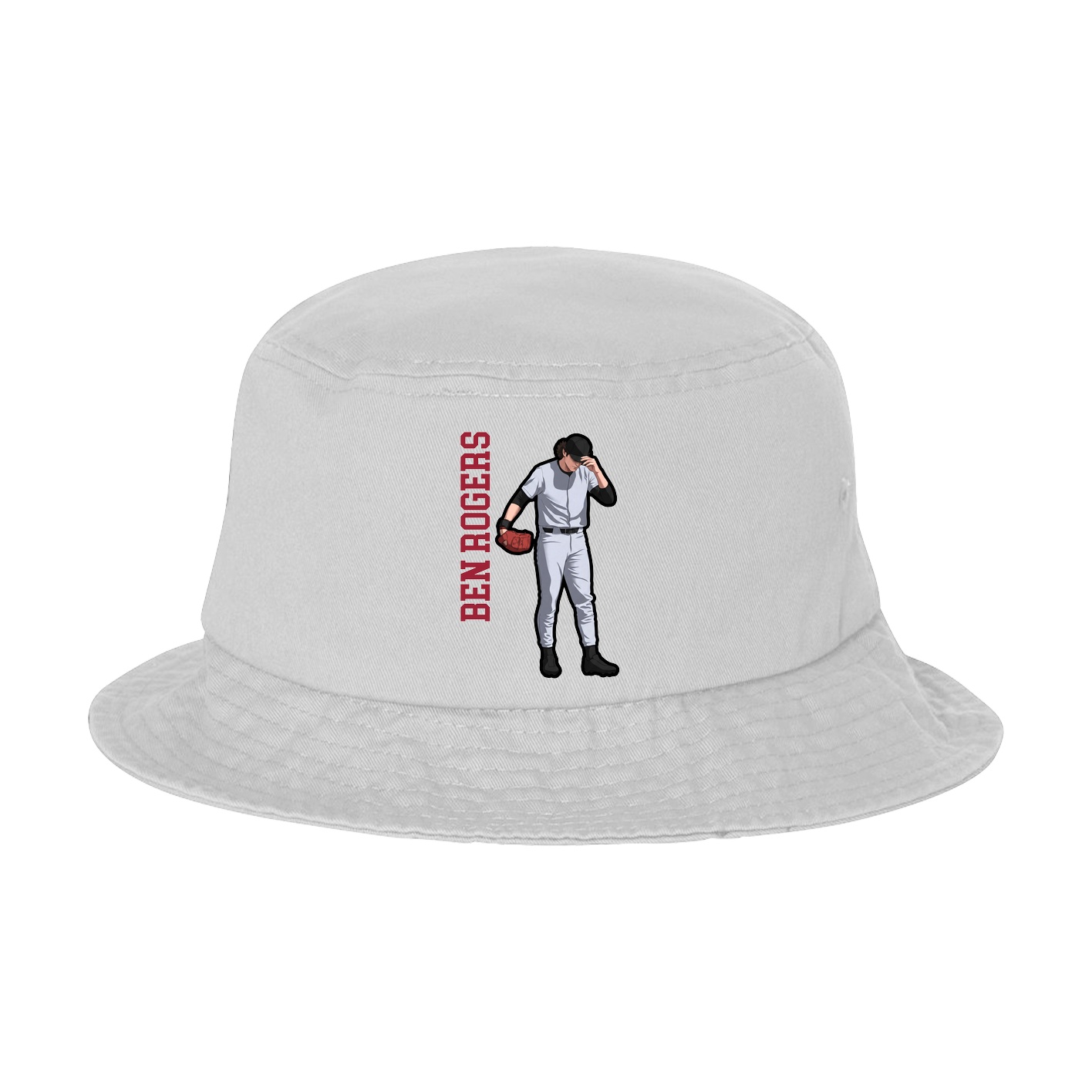 Bucket Cap — Name Vertical in White