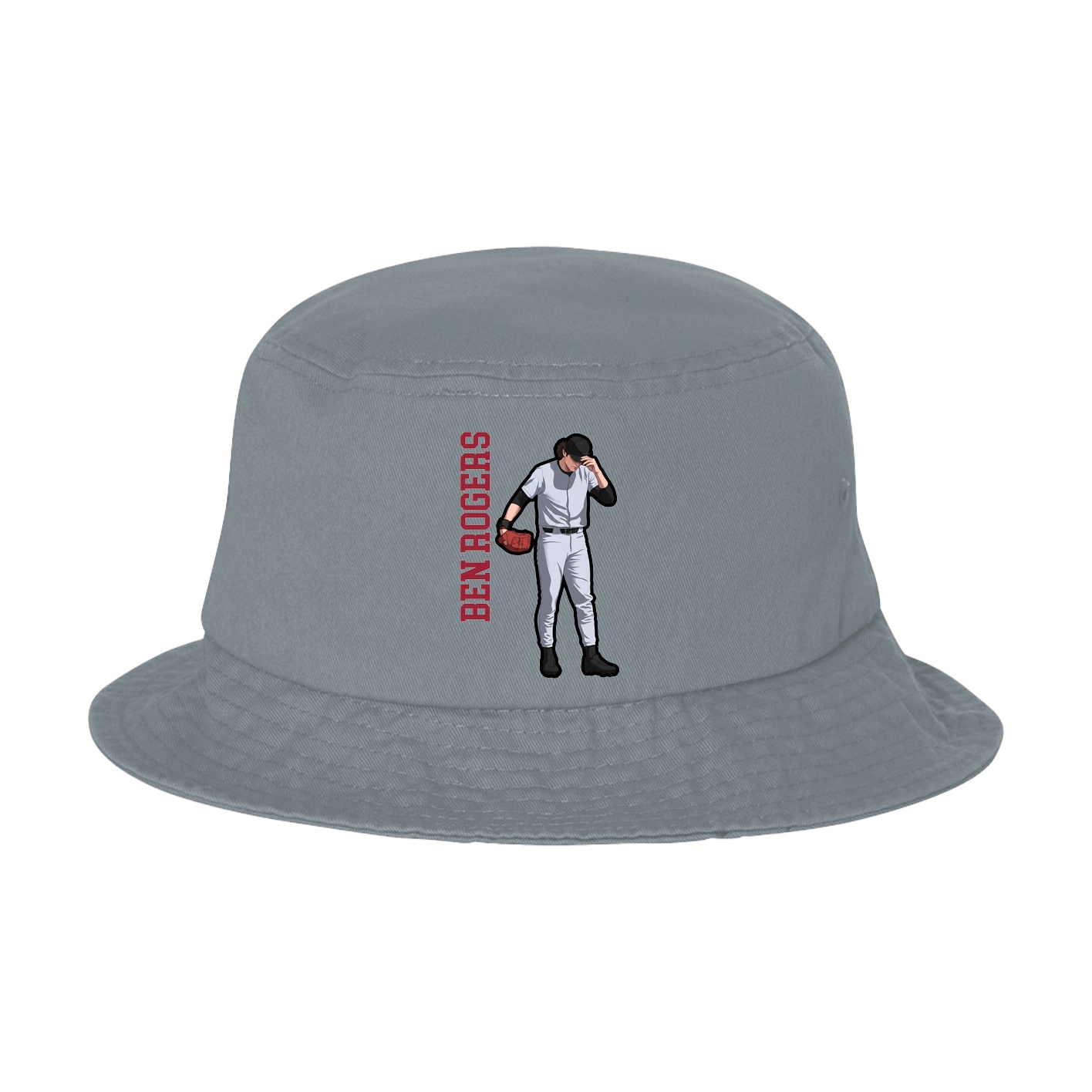 Bucket Cap — Name Vertical in Grey