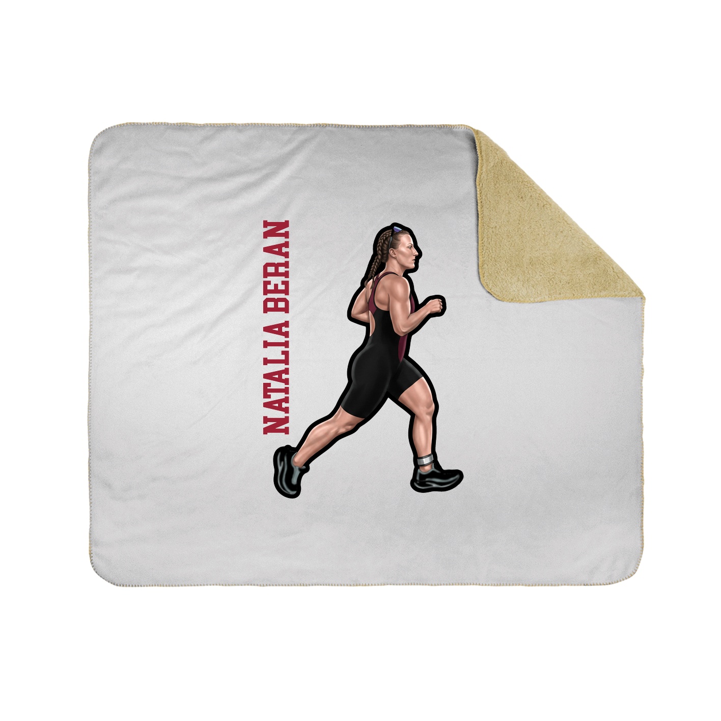 Throw Blanket — Name Vertical in White