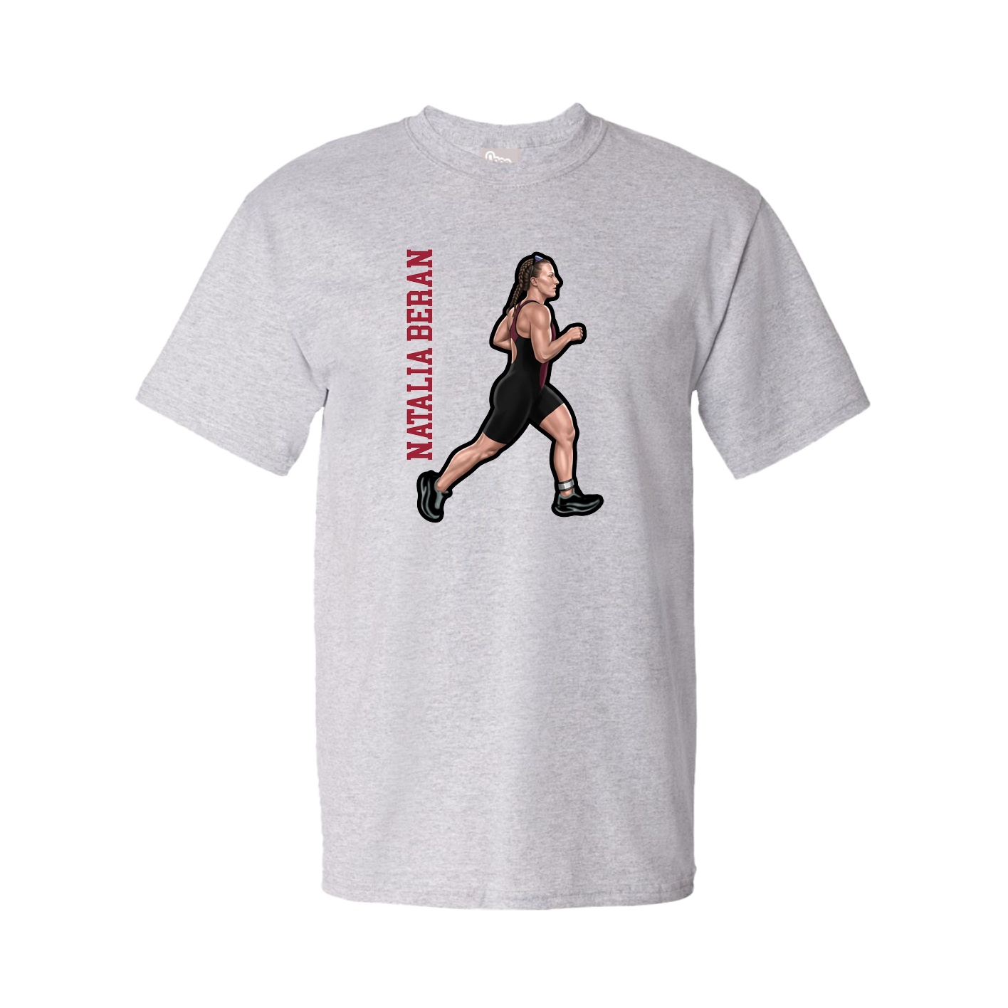 Youth Tee — Name Vertical in Grey