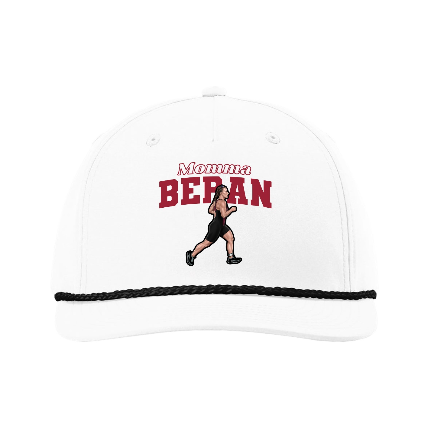 Five-Panel Classic Rope Cap — Mothers Day Block in White