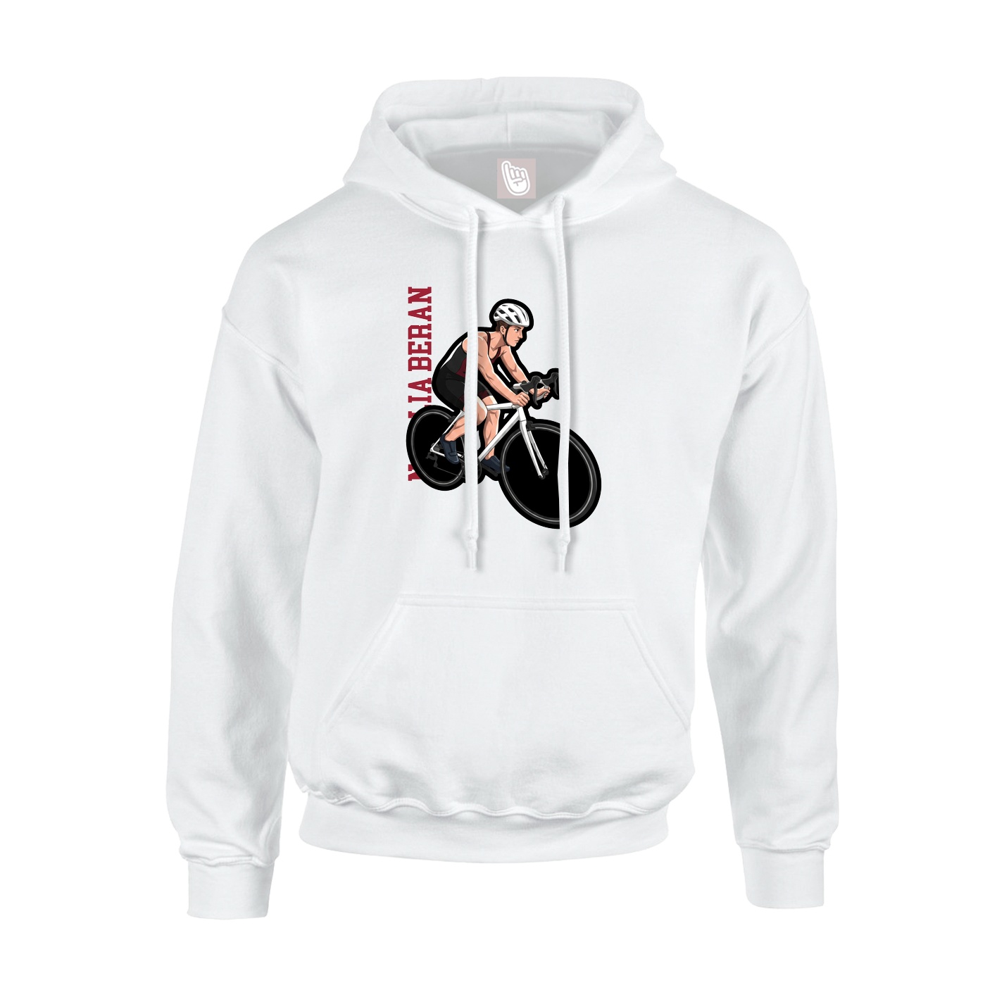 Youth Hoodie — Name Vertical in White