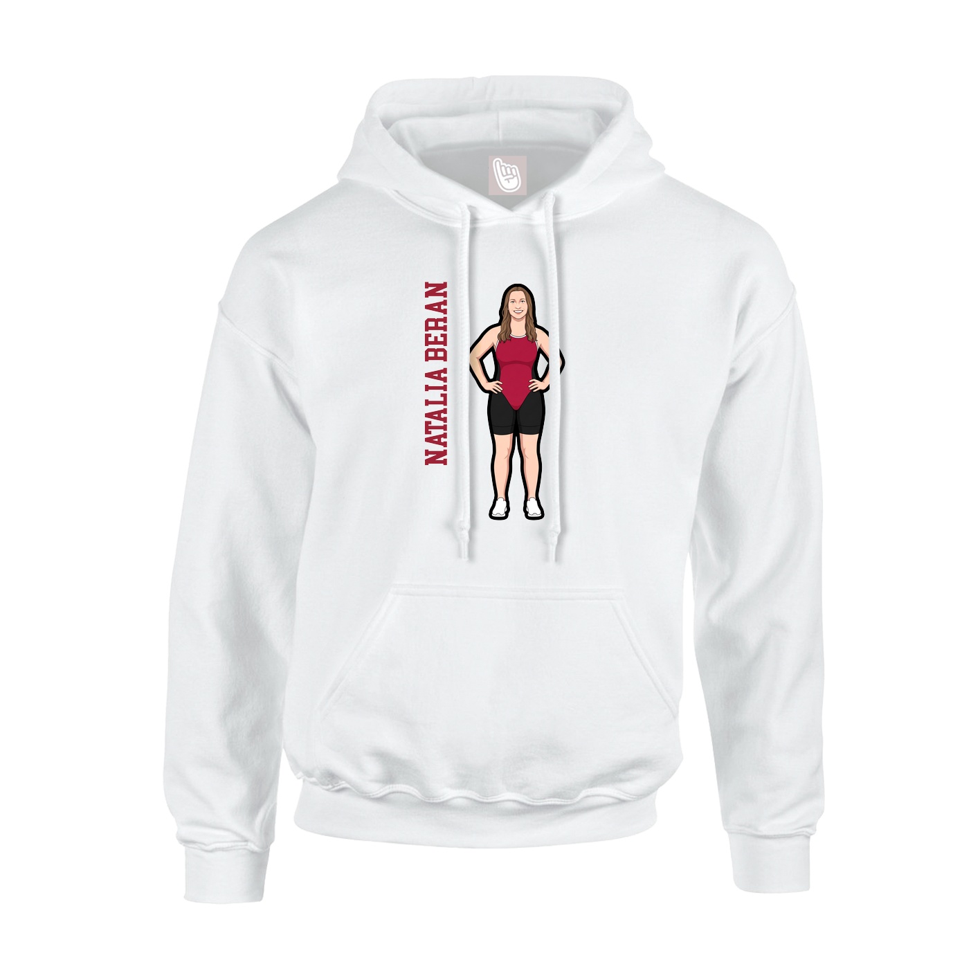 Youth Hoodie — Name Vertical in White