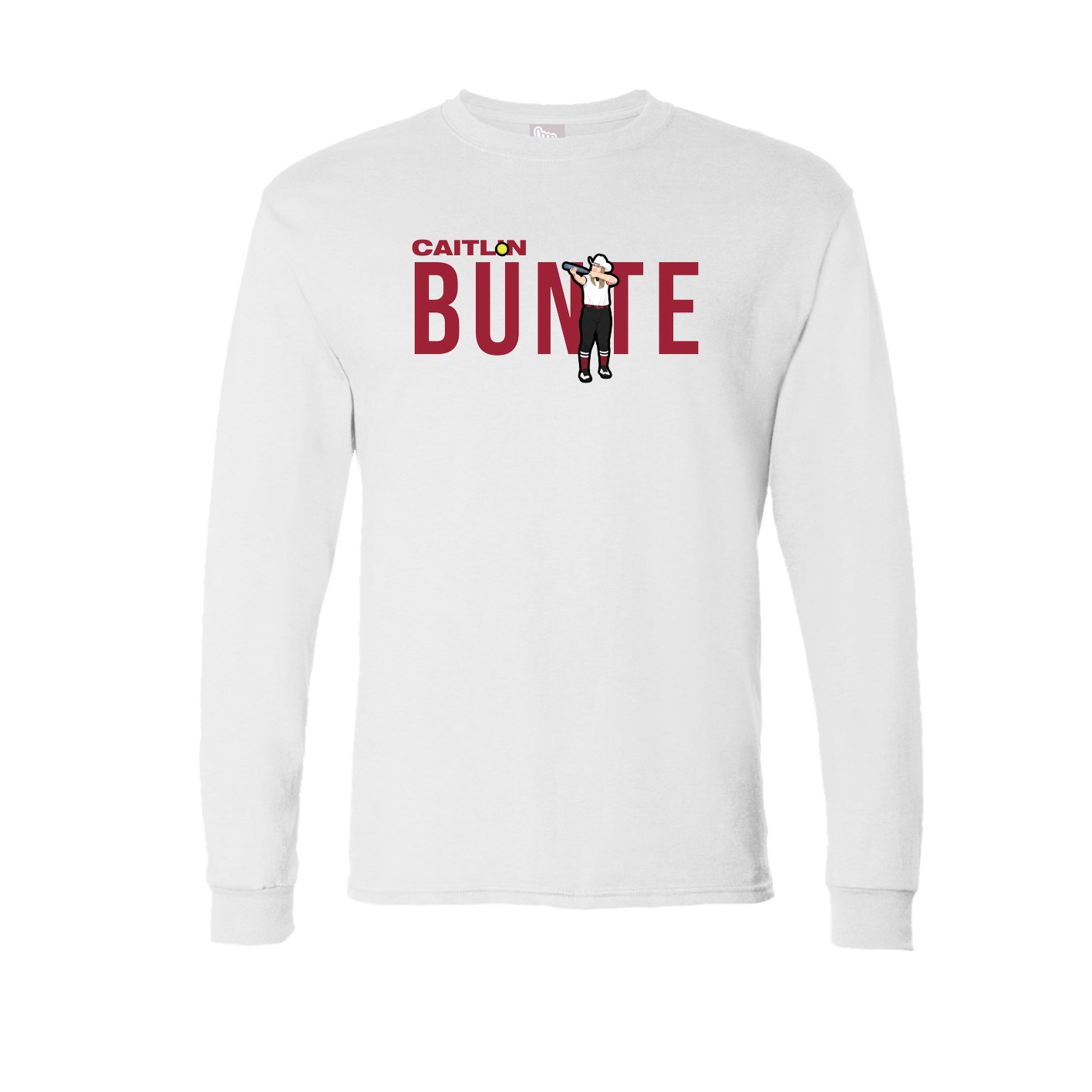 Long Sleeve Tee — Player Name in White