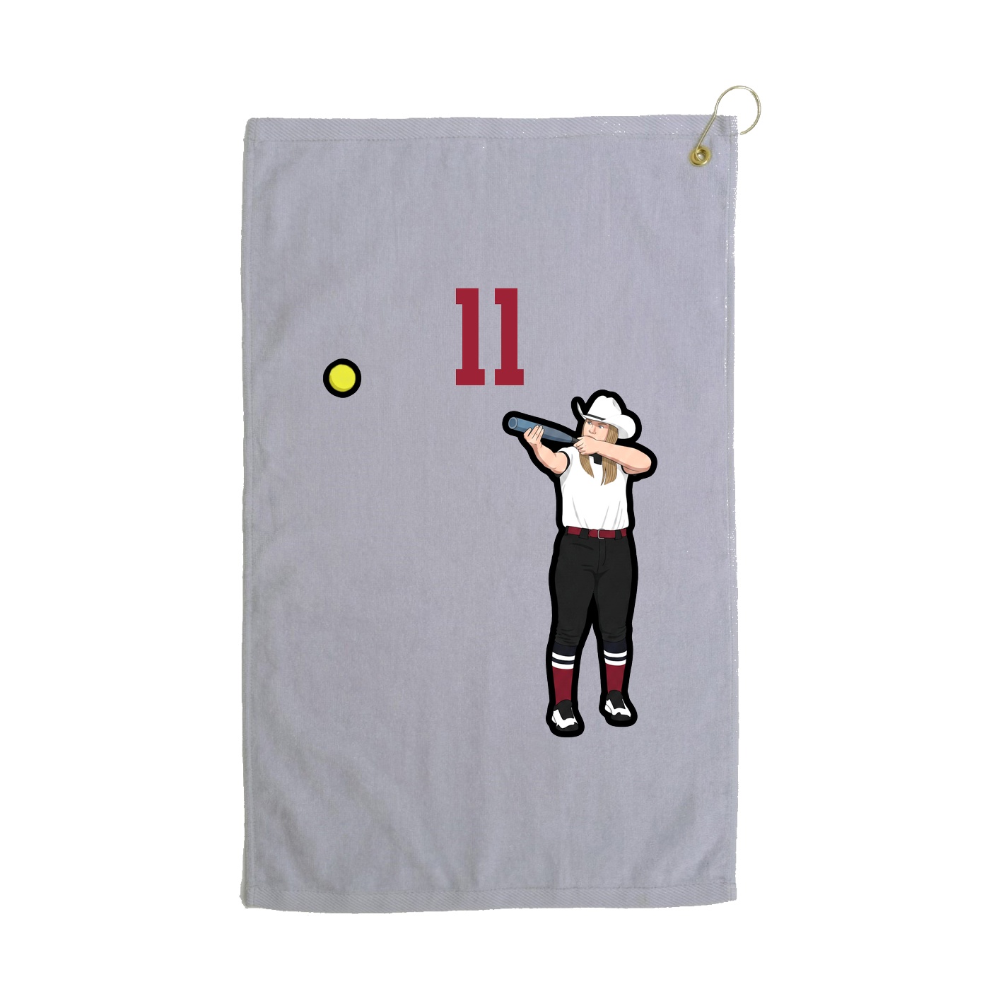 Golf Towel — Number Top in Grey