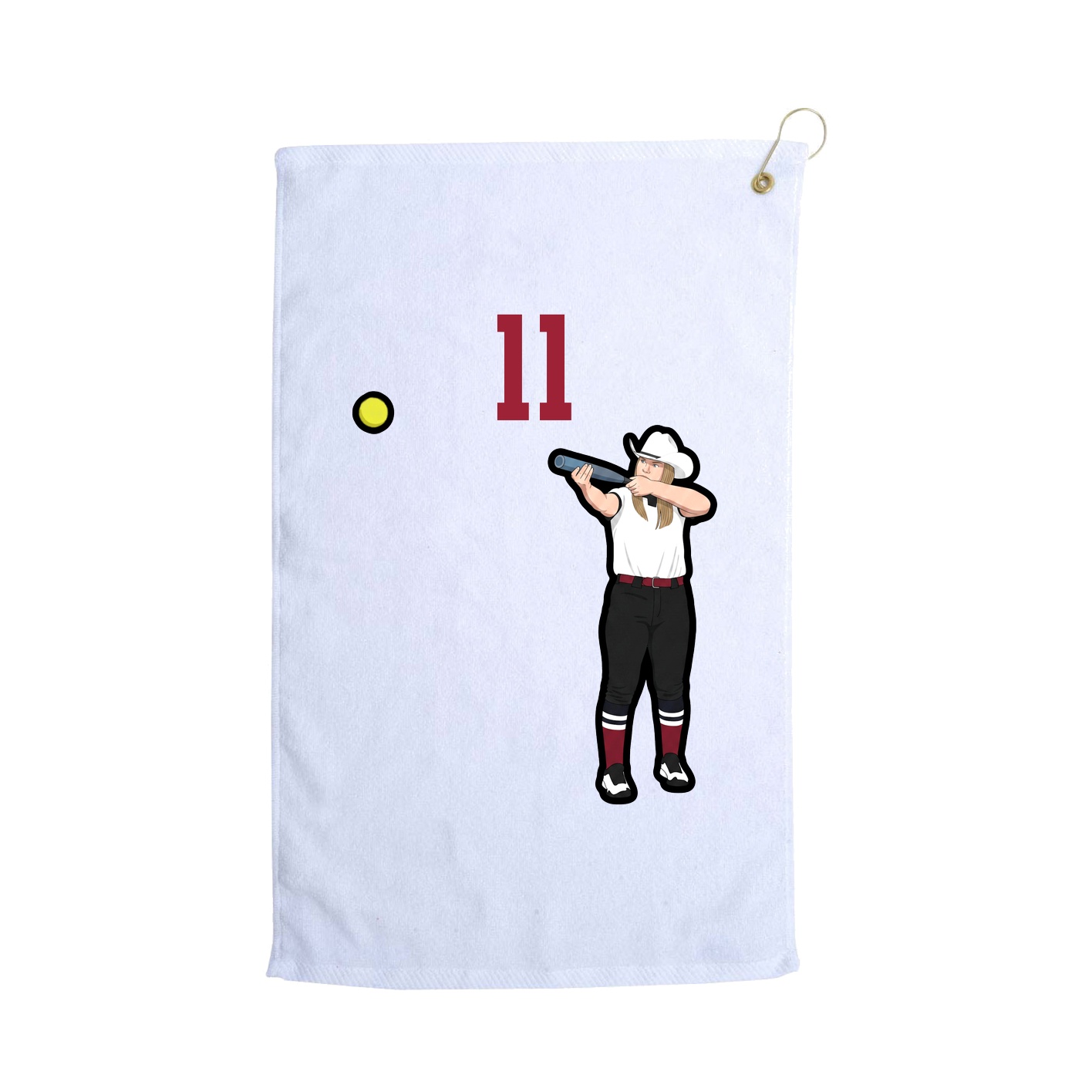 Golf Towel — Number Top in White