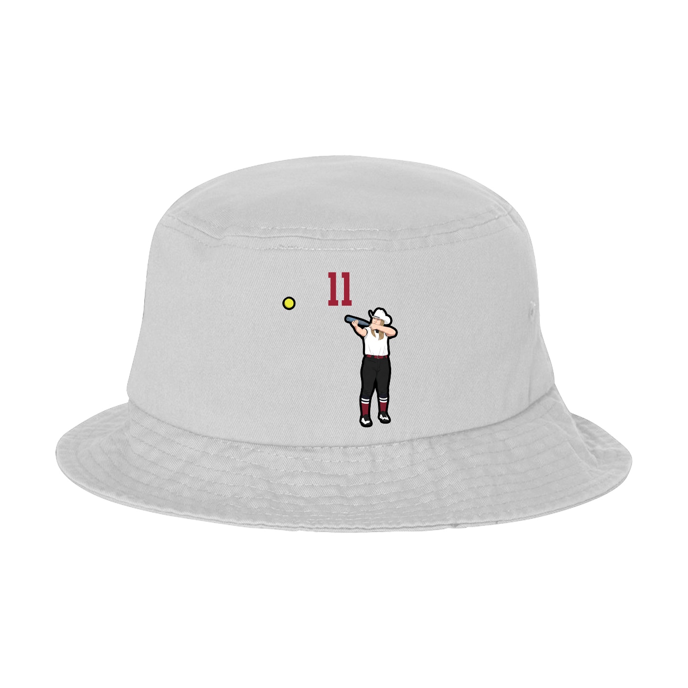 Bucket Cap — Number Top in White