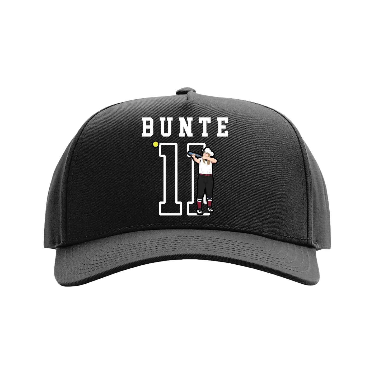 Full Fabric Five-Panel Champ Cap — Shirsey in Black