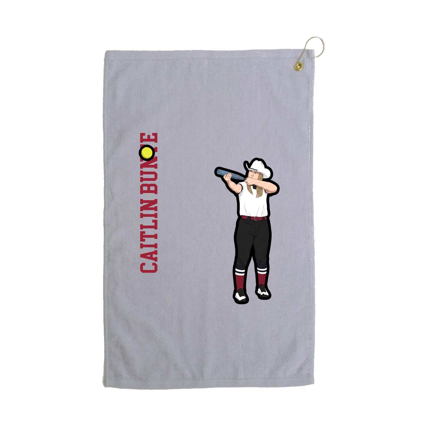 Golf Towel — Name Vertical in Grey