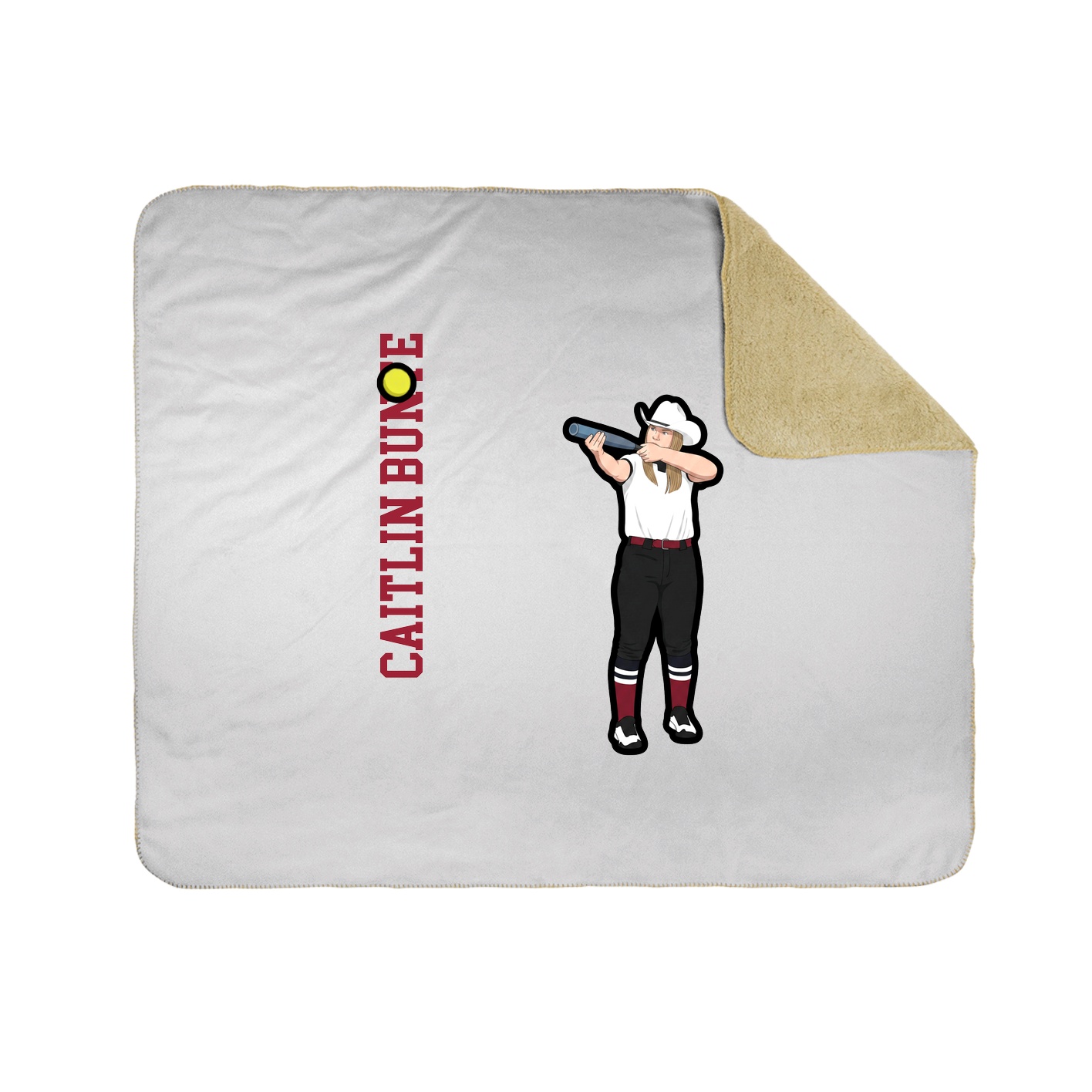 Throw Blanket — Name Vertical in White