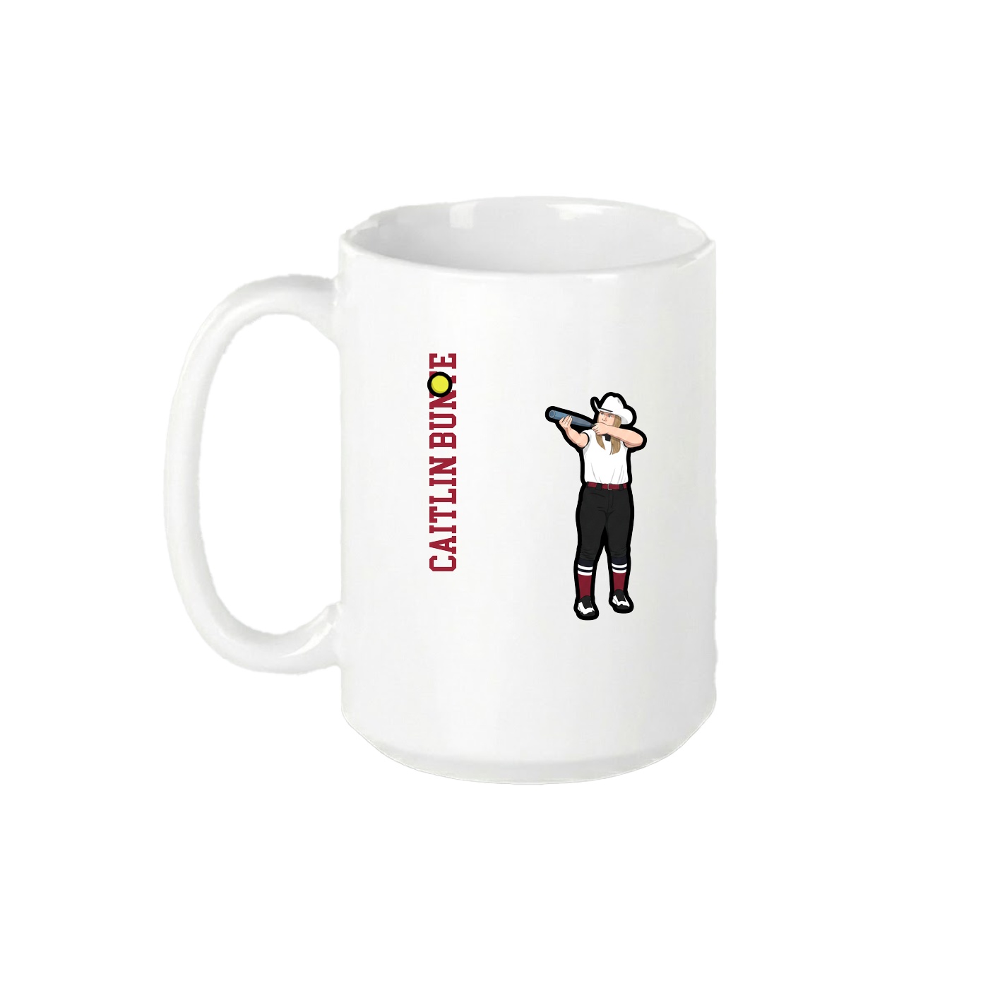15oz Coffee Mug — Name Vertical in White