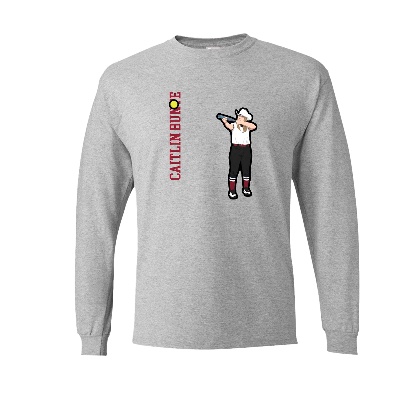 Long Sleeve Tee — Name Vertical in Grey
