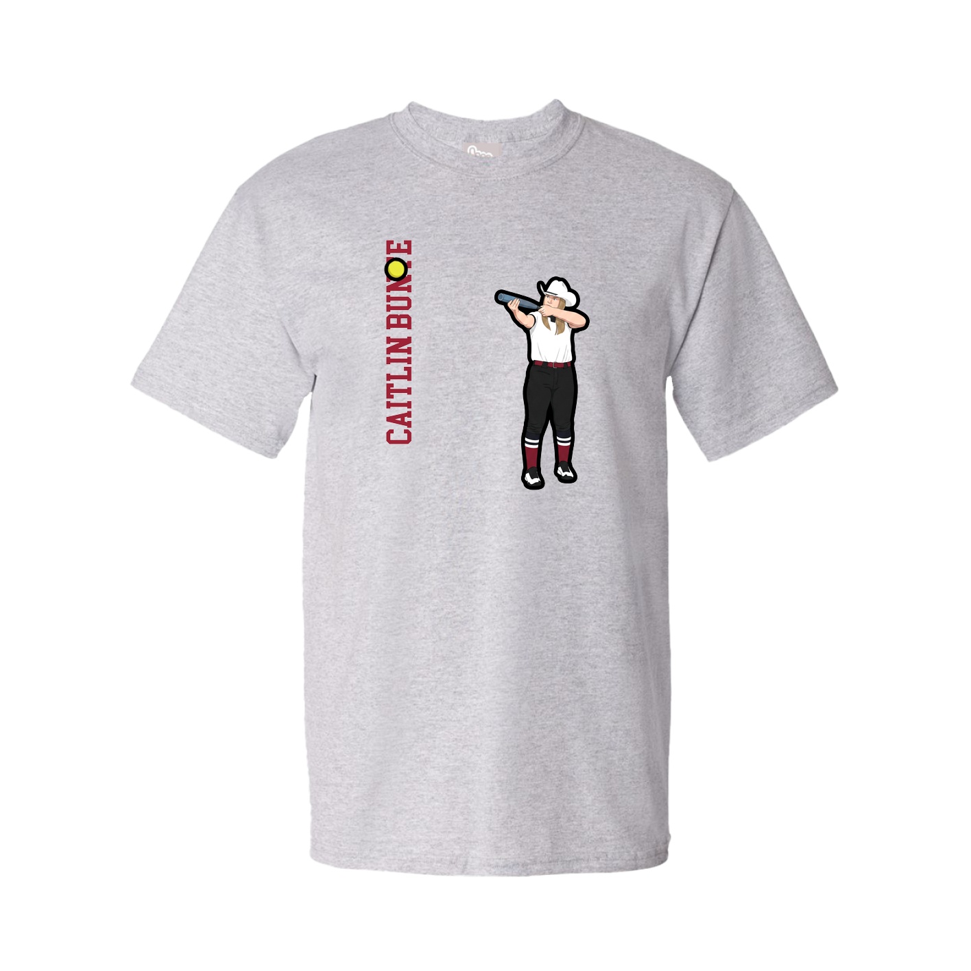 Youth Tee — Name Vertical in Grey