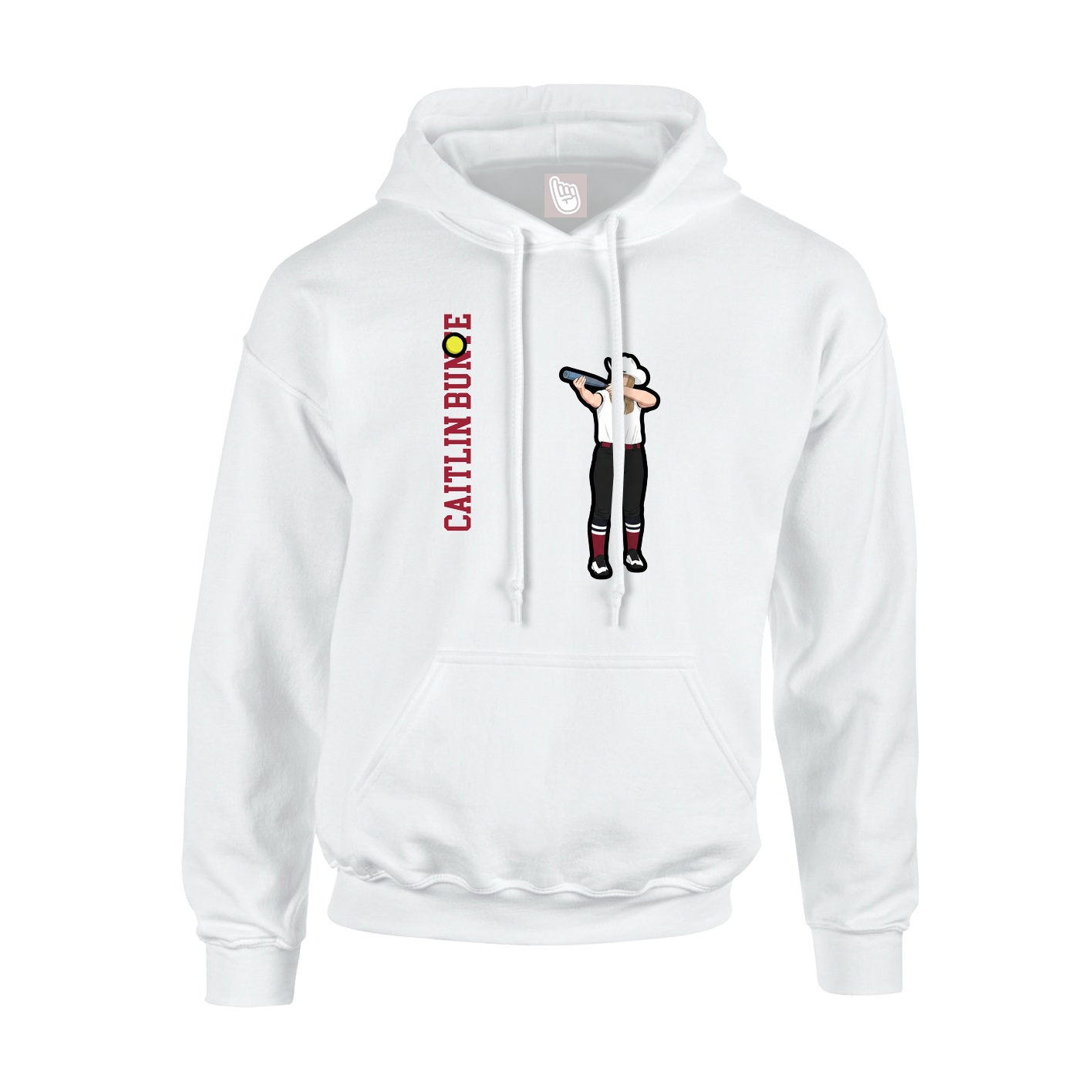 Youth Hoodie — Name Vertical in White