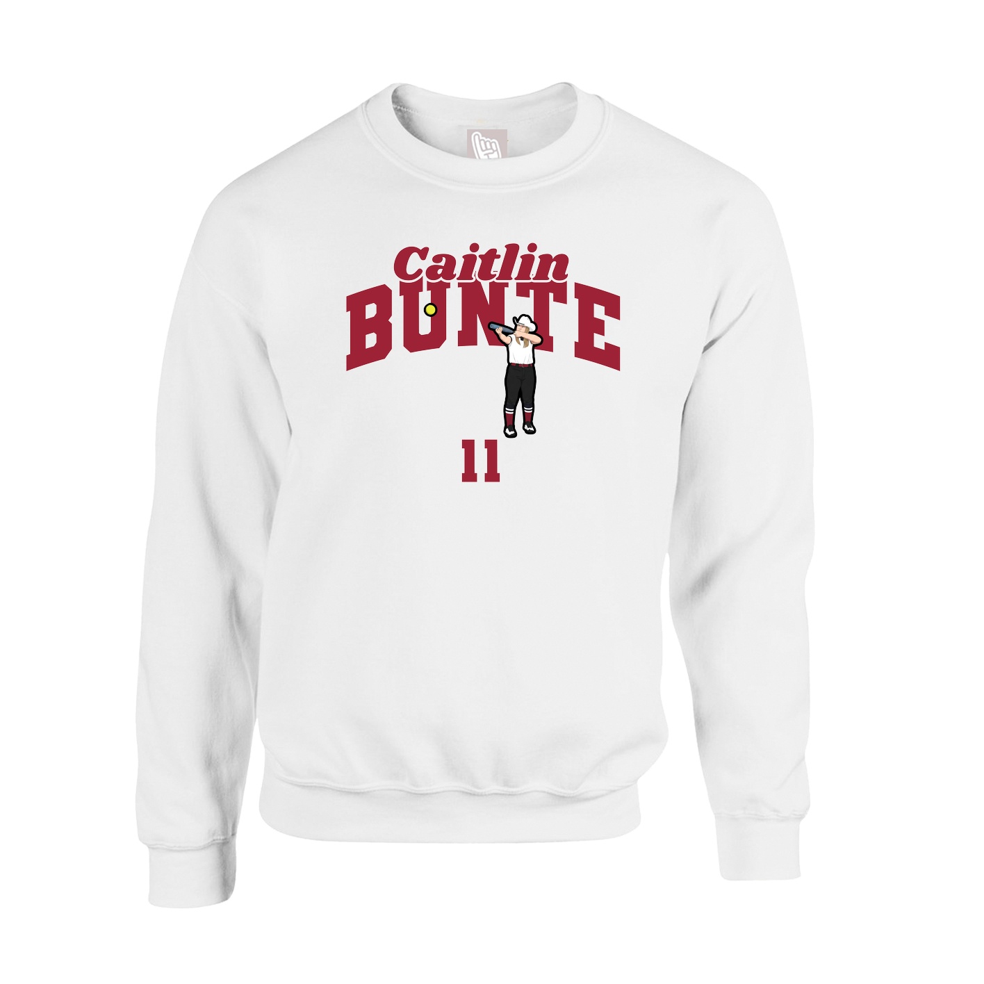 Fleece Crew — Signature Arch in White