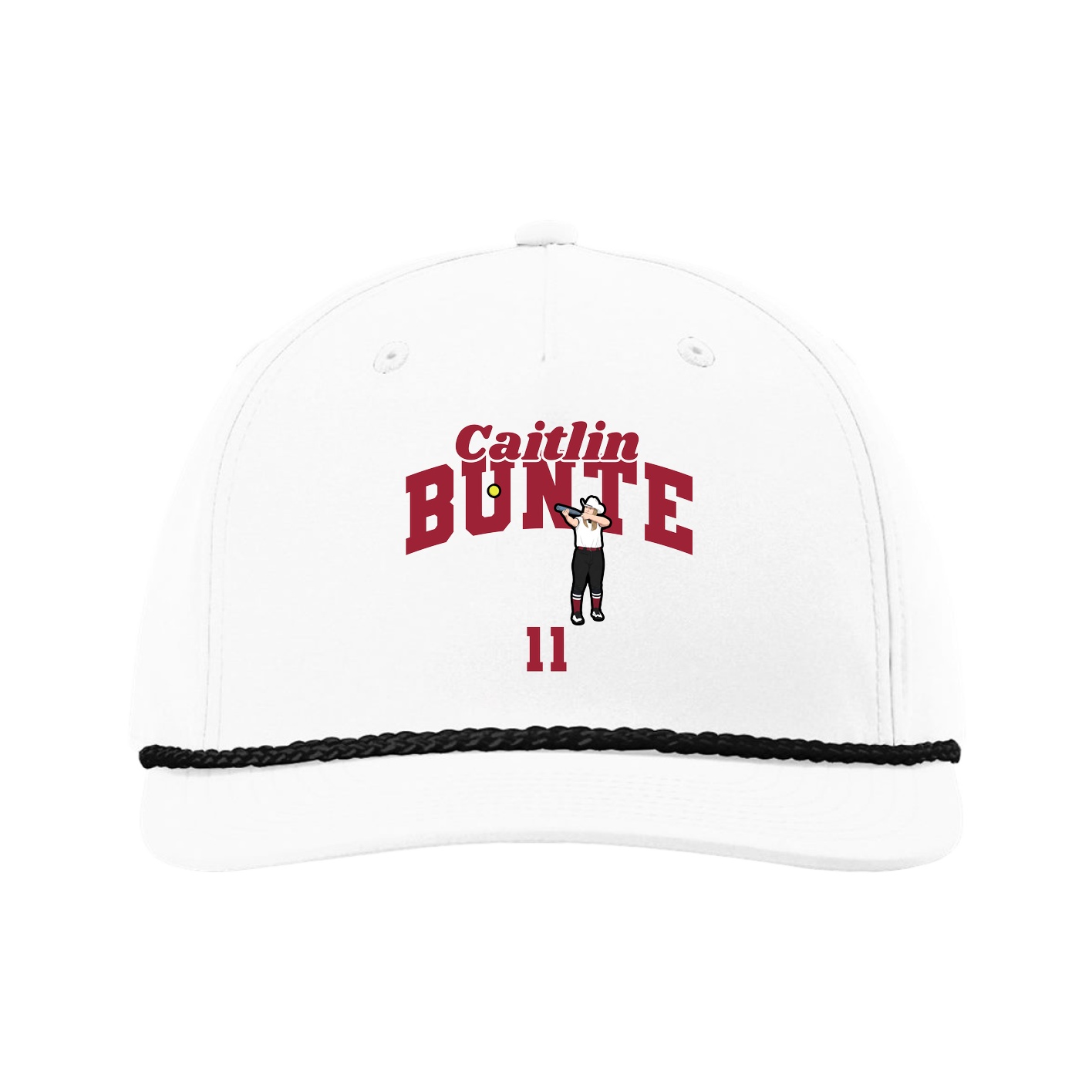 Five-Panel Classic Rope Cap — Signature Arch in White
