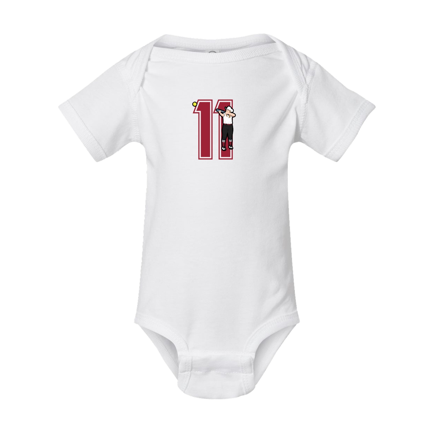 Baby Onesie — Number in White
