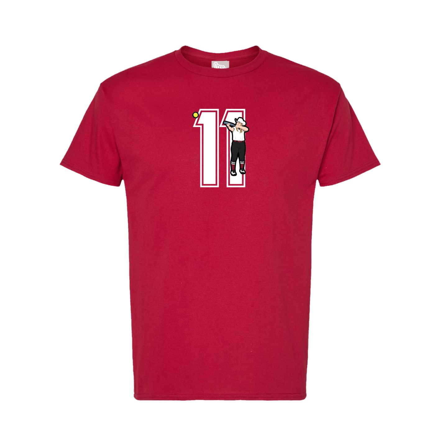 Tee — Number in Crimson