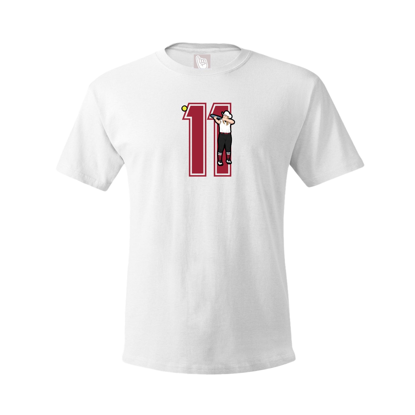 Youth Tee — Number in White