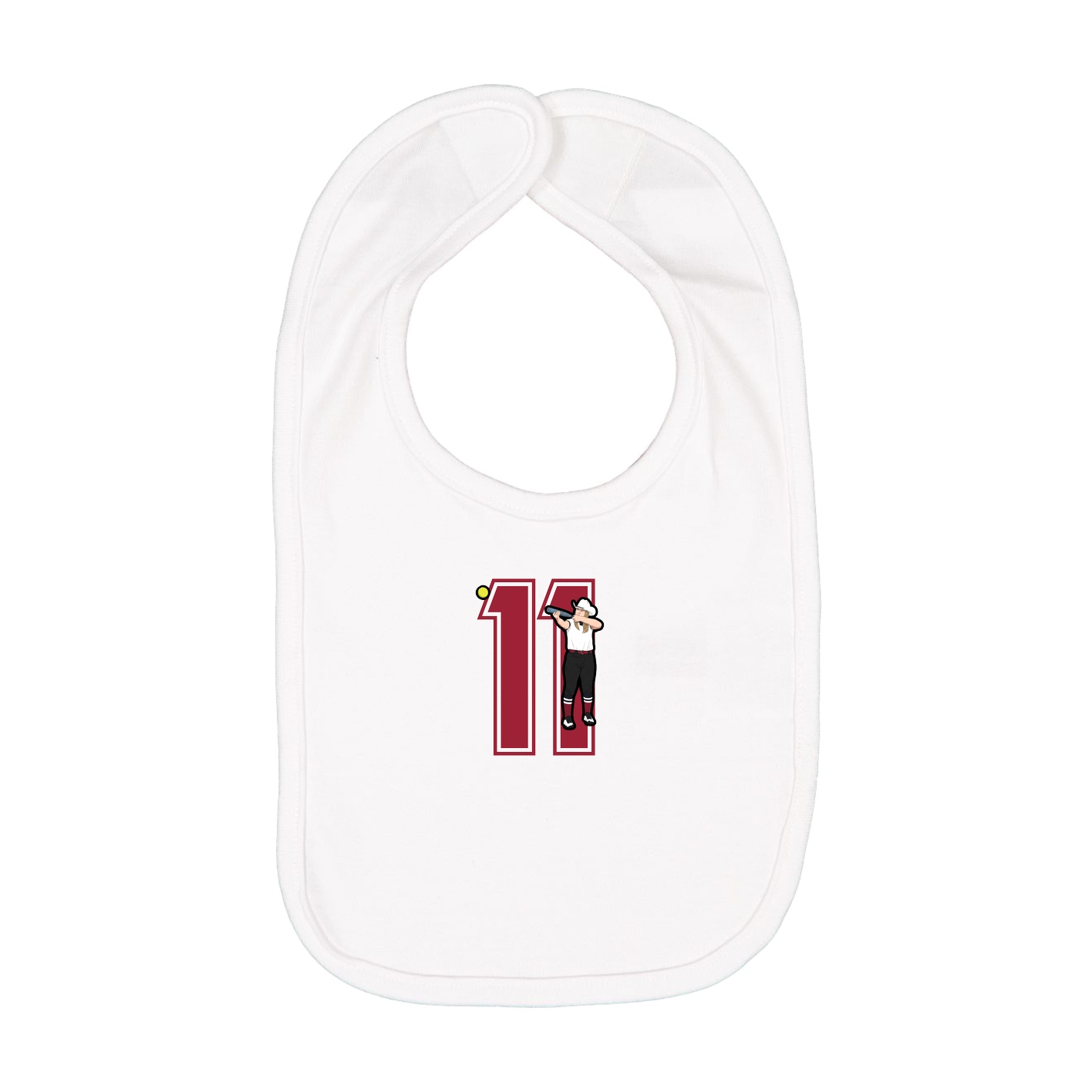 Infant Bib — Number in White