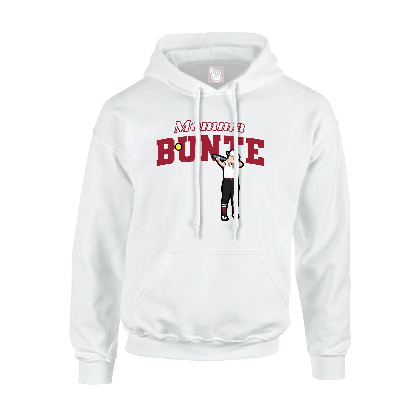 Youth Hoodie — Mothers Day Block in White