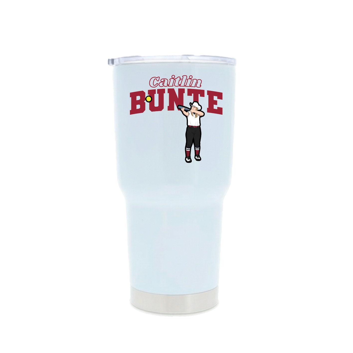 30oz Stainless Steel Tumbler — Name Arch in White