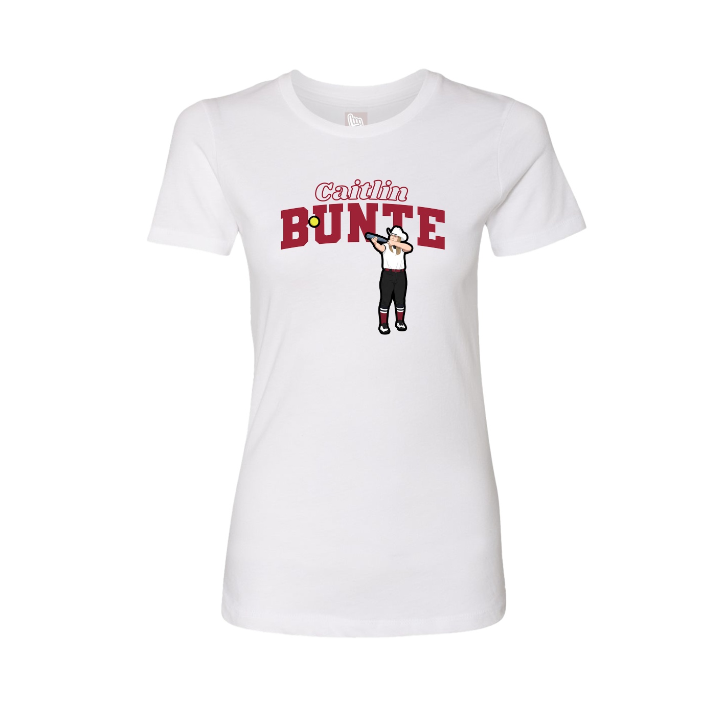 Womens Tee — Name Arch in White