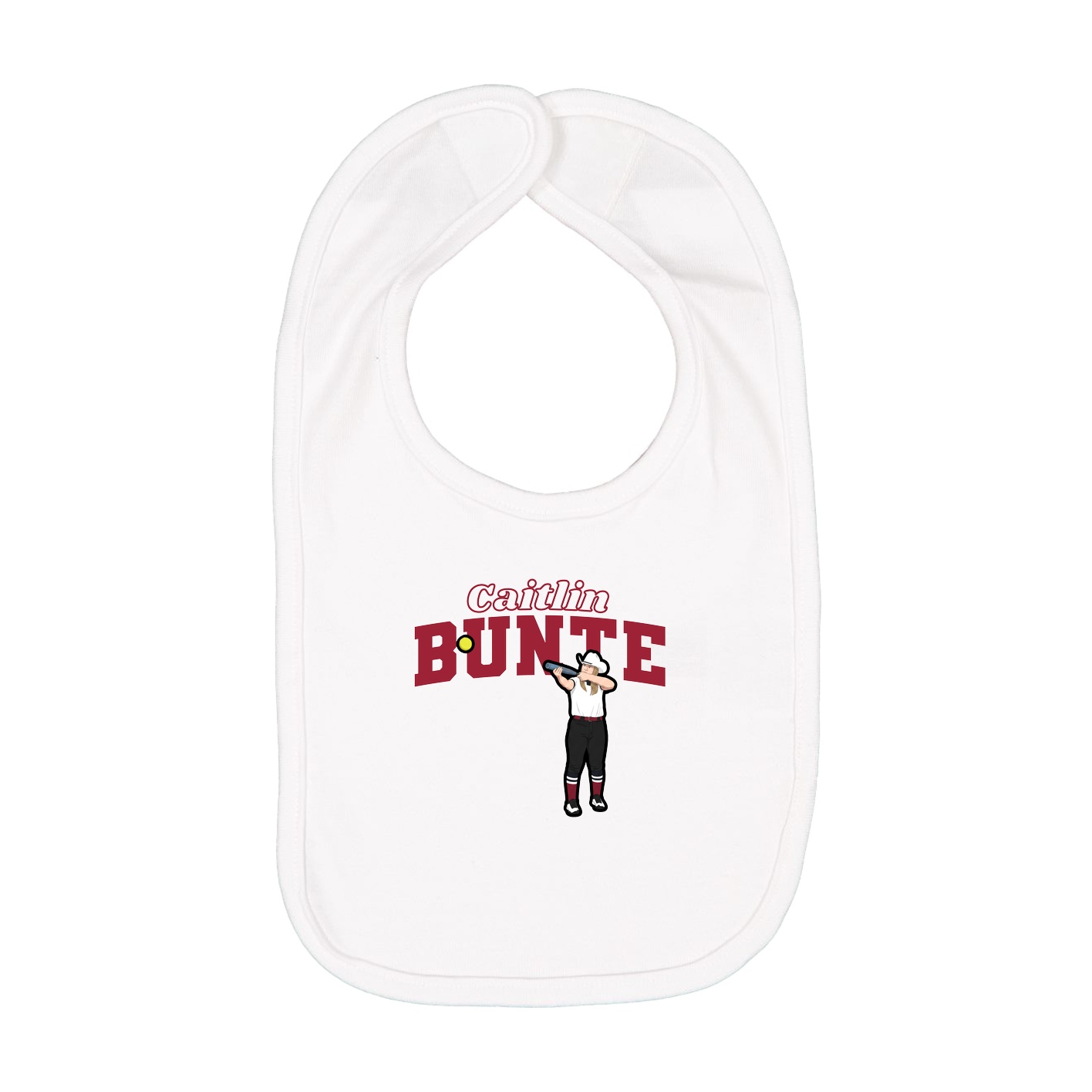 Infant Bib — Name Arch in White