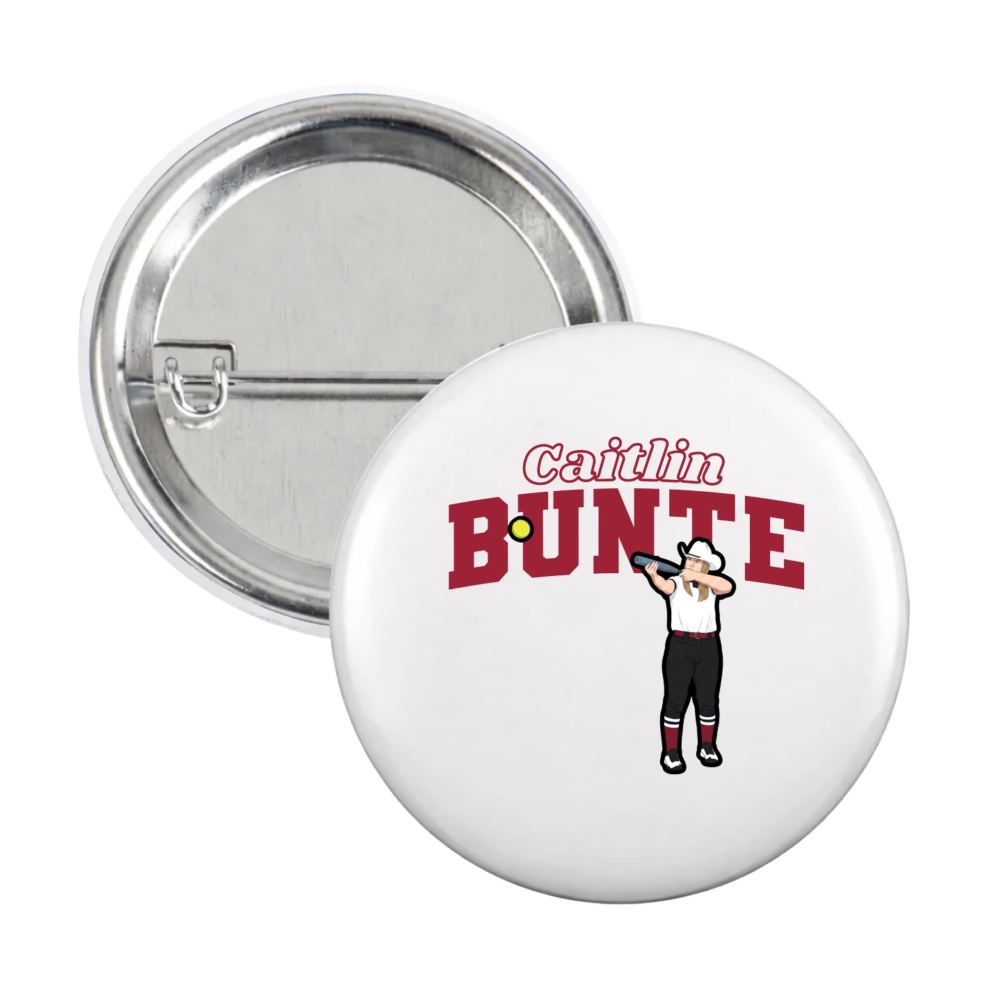 Game Day Button — Name Arch in White