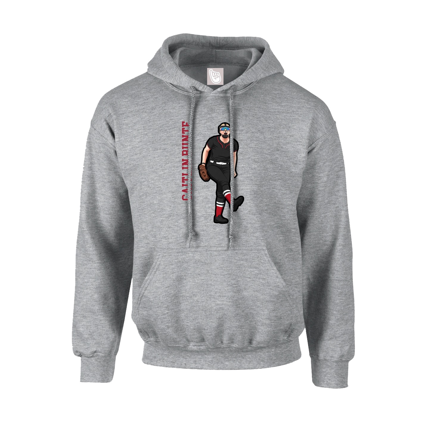 Youth Hoodie — Name Vertical in Grey