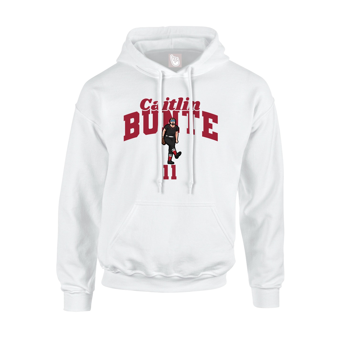 Youth Hoodie — Signature Arch in White