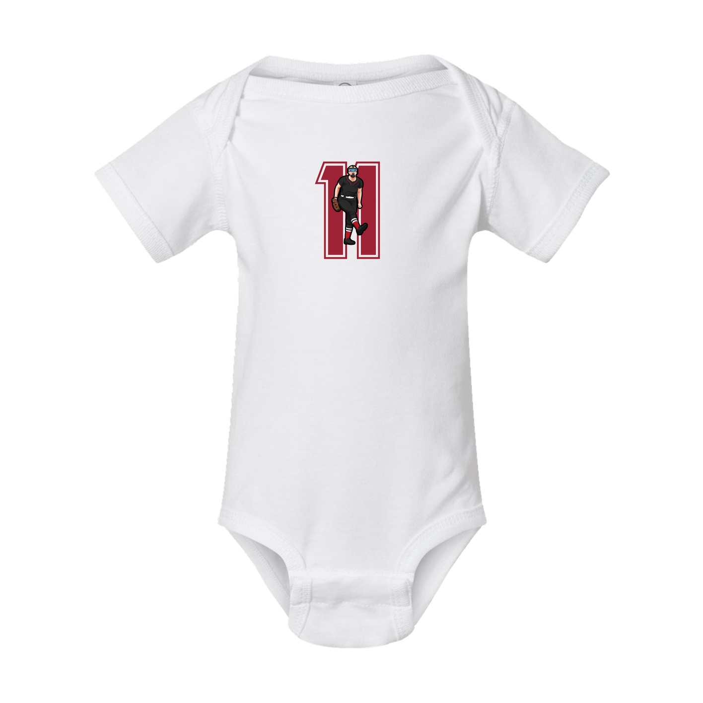 Baby Onesie — Number in White