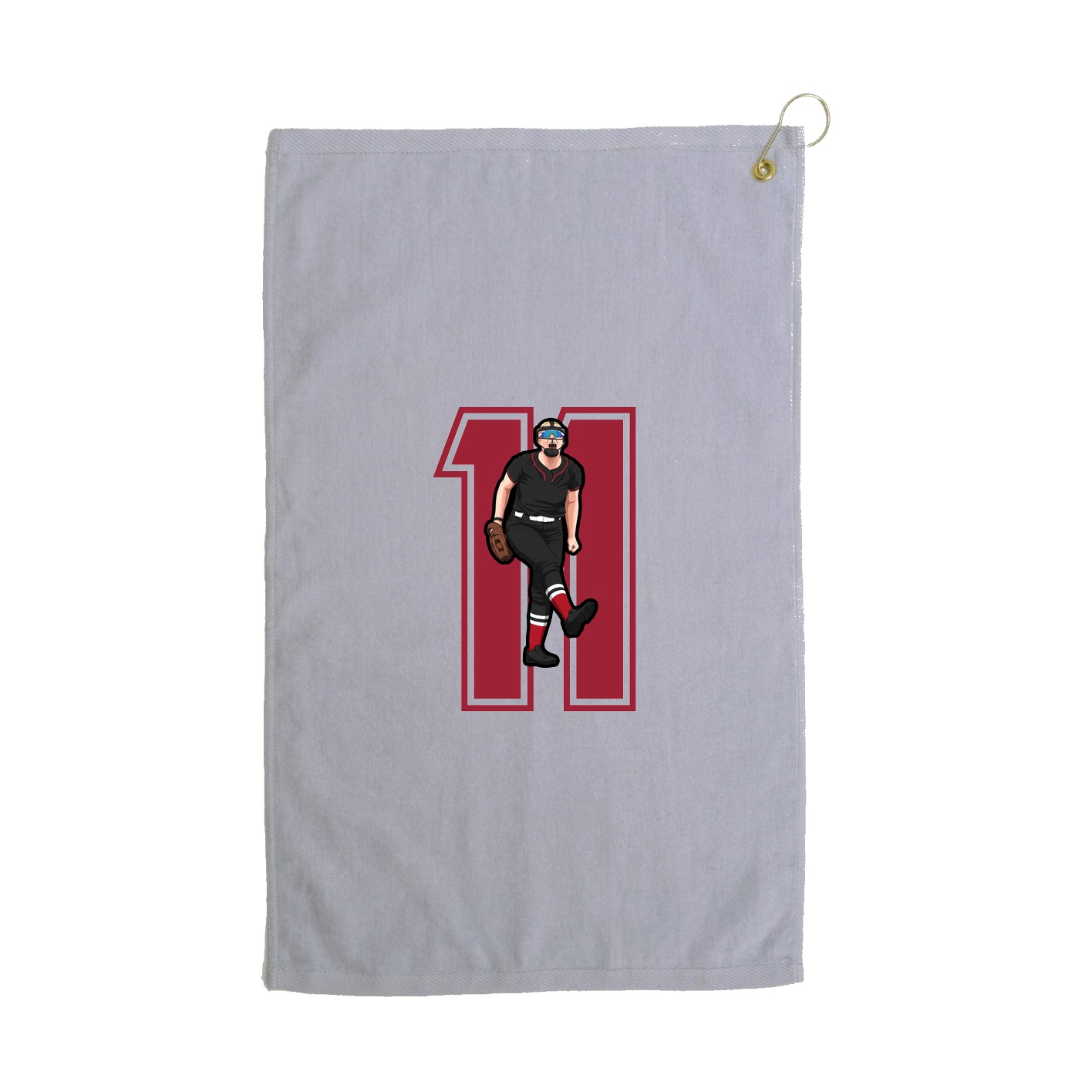 Golf Towel — Number in Grey