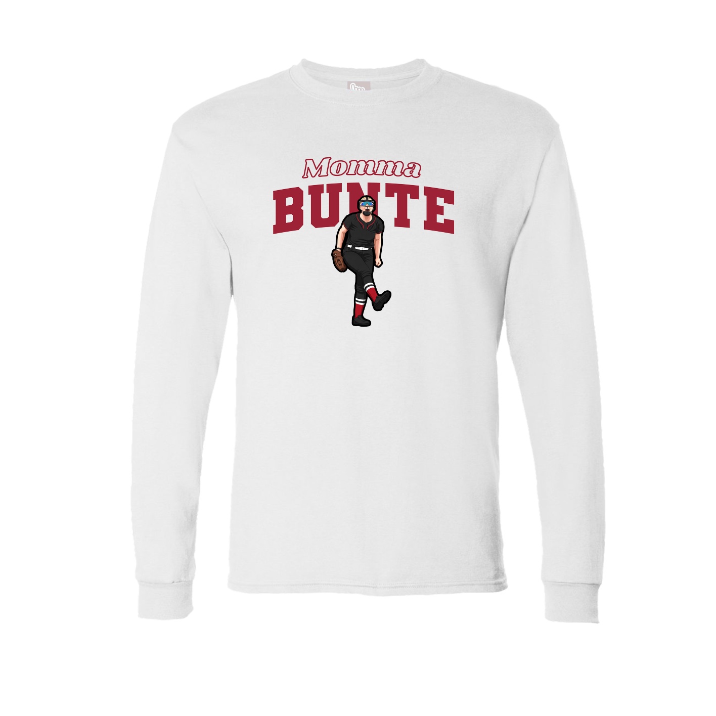 Long Sleeve Tee — Mothers Day Block in White